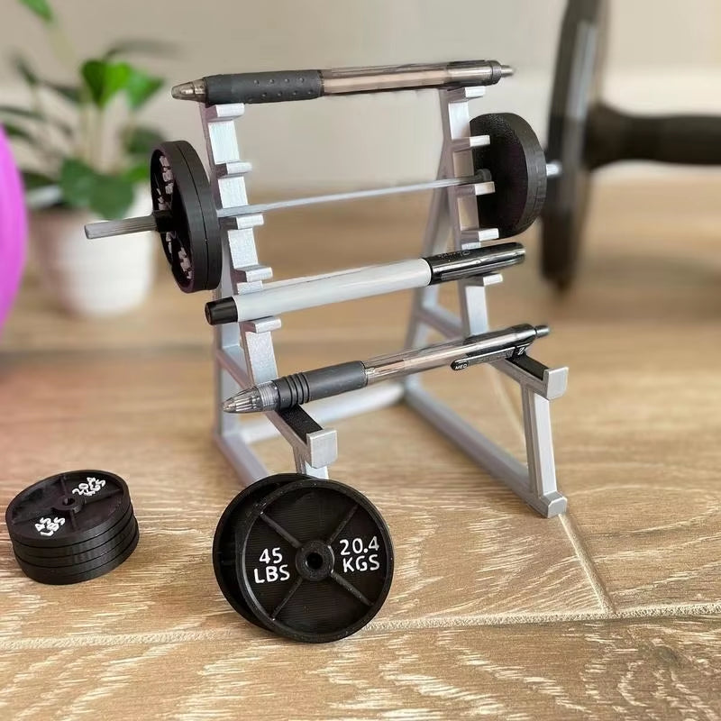  Barbell Design Squat Rack Pen Stand Holder 