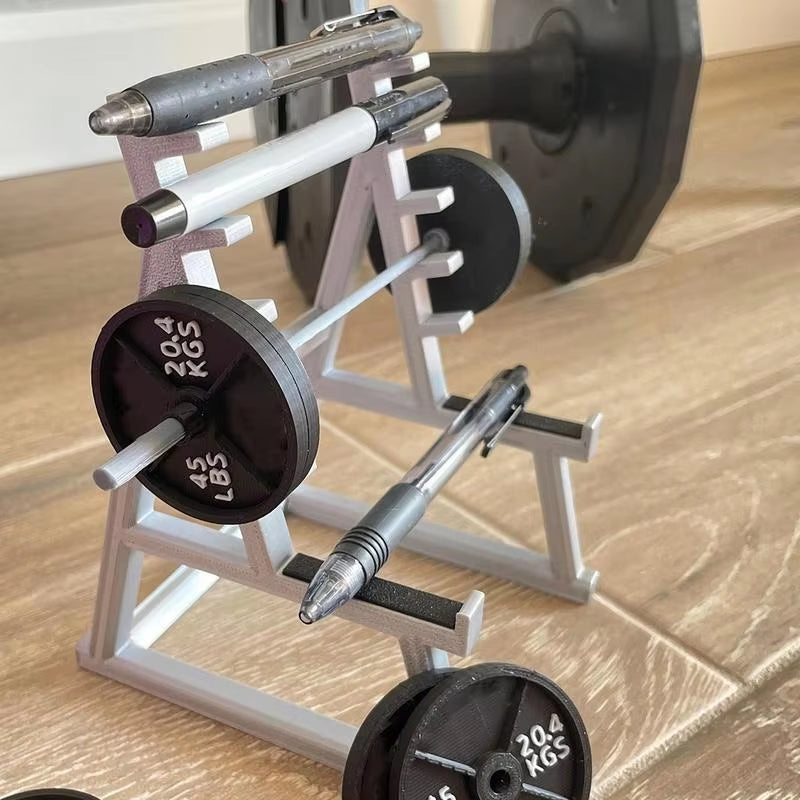  Barbell Design Squat Rack Pen Stand Holder 